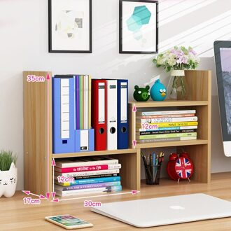 Desktop Boekenplank Opslag Plank Rek Opslag Boekenplank Op Tafel Moderne Tafel Desktop Boekenkast Bespaar Ruimte Voor Studenten Kinderen licht okkernoot kleur