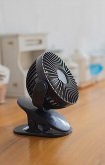 Desktop Clip Fan Slaapkamer Studentenflat 360-Graden Rotatie Mini Kleine Tafel Ventilator Drie Grote Wind zwart