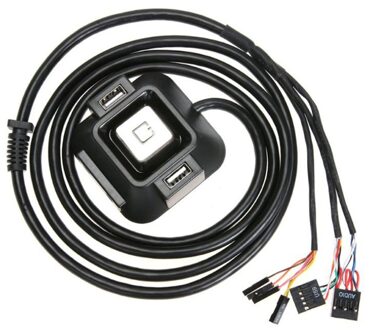 Desktop Computer Pc Voeding Case Op/Off Reset Knop Switch Kabel Blok Extender Met Dual Usb Dual Port audio Jack