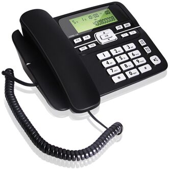 Desktop Draadgebonden Telefoon Met Caller Id, Call Hold, Speakerphone, Verstelbare Lcd Helderheid, dual Poorten Bedrade Vaste Telefoon Business zwart