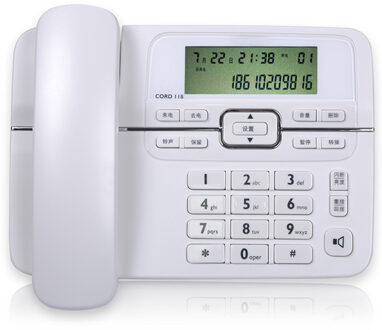 Desktop Draadgebonden Telefoon Met Caller Id, Call Hold, Speakerphone, Verstelbare Lcd Helderheid, dual Poorten Bedrade Vaste Telefoon wit