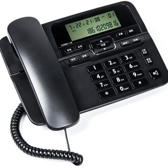 Desktop Draadgebonden Telefoon Met Caller Id, Call Hold, Speakerphone, Verstelbare Lcd Helderheid, dual Poorten Bedrade Vaste Telefoon zwart