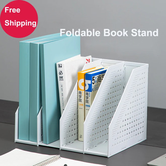 Desktop File Box Folding File Shelf Book Stand Box Simple Book Shelf Folding Book Stand Box Office Supplies Quadruple