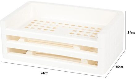 Desktop Magazijnstelling Dubbellaags Eenvoudige Tafel Organisator Plank Bureau Accessoires Houder Kantoor School Slaapkamer Keuken wit