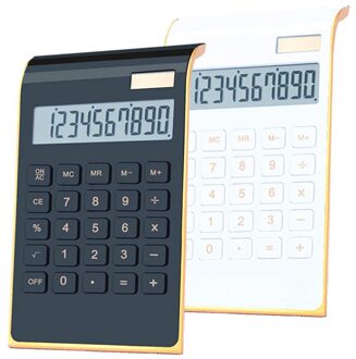 Desktop Rekenmachine, 10 Cijfers Dual Power Handheld Desktop Rekenmachine Met Grote Lcd Display Gevoelige Grote Knop