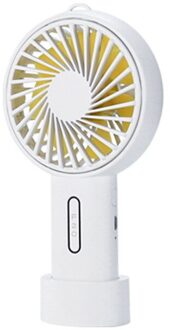 Desktop Schudden Hoofd Fan Usb Opladen Mini Grote Wind Student Slaapzaal Draagbare Handheld Kleine Ventilator wit
