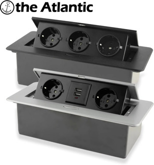 Desktop Socket Table Outlet 2 3 DE EU FR Socket With USB Charging Slow Pop Up Black Silver Aluminum Alloy Cover For Meeting Room