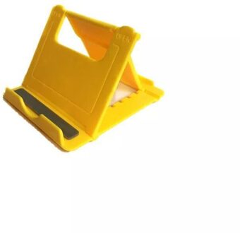 Desktop Stand Voor Uw Telefoon Smartphone Tablet Ondersteuning Telefoon Houder Tafel Mobiele Telefoon Ondersteuning Plastic Universele Vouwen MD-651 geel
