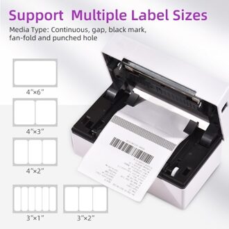 Desktop Thermal Label Printer for 4x6 Shipping Package Label Printing All in One Label Maker Wireless BT&USB Connection 180mm/s High Speed Thermal Sticker Printer
