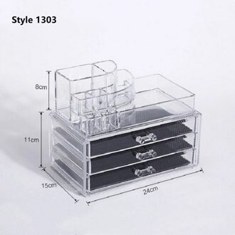 Desktop Up Organizer Sieraden Cosmetische Lade Opbergdoos Home Office Organizer Transparante Houder Organizador Maquillaje stijl 1303