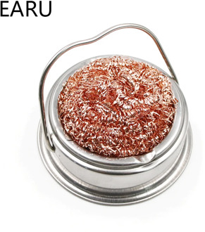 Desoldering Soldering Iron Mesh Filter Cleaning Nozzle Tip Clean Cleaner Dross Cleaning Copper Wire Ball Tin Remove Steel Box