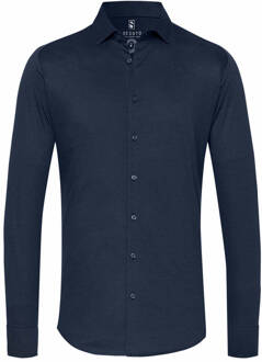 Desoto Donkerblauwe Overhemdjurk, Slim Fit, 100% Katoen Desoto , Blue , Heren - 2Xl,Xl,L,M,S,3Xl