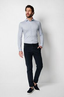 Desoto Essential Overhemd Hai Piqué Dots Blauw Lichtblauw - 37,38,39,40,41,42,43,44,45,46,47