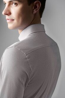 Desoto Essential Overhemd Hai Piqué Pied De Poule Beige - 46,41,40,45,39,44,38,43,37,42,47,48