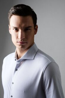 Desoto Essential Overhemd Hai Piqué Strepen Blauw - 41,40,45,39,44,38,43,37,42,47,48,46