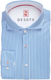 Desoto Lichtblauwe Gestreepte Overhemdjurk Desoto , Blue , Heren - 2Xl,Xl,L,M,S