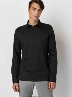 Desoto Longsleeve Poloshirt Essential Black Zwart - L,M,XL,XXL