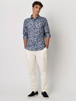 Desoto Overhemd Denim Bloem Blauw - L,XXL