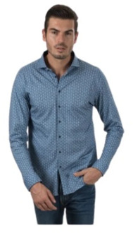 Desoto Overhemd met geometrisch patroon Desoto , Blue , Heren