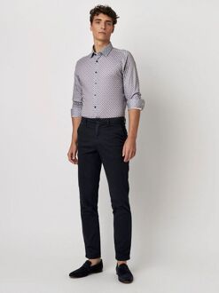 Desoto Overhemd Print Bloem Blauw Beige - 3XL,S,XXL