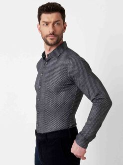 Desoto Overhemd Print Denim Donkerblauw - 3XL,M,S,XXL