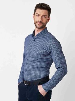 Desoto Overhemd Print Donkerblauw - 3XL,M,S,XXL