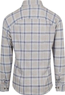 Desoto Overhemd Ruit Greige Blauw Grijs - 3XL,XXL