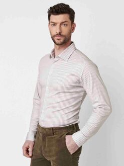 Desoto Overhemd Streep Beige - 3XL,S,XL,XXL