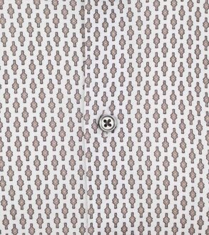 Desoto Overhemd Strijkvrij Full Print Wit Beige - XXL