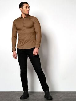 Desoto Overhemd Strijkvrij Kent Bruin - 3XL,L,S,XL,XXL