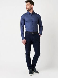 Desoto Overhemd Twill Optics Indigo Donkerblauw - 3XL