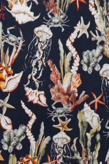 Desoto Polo Print Zeefiguren Donkerblauw Multicolour