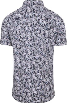 Desoto Short Sleeve Jersey Overhemd Bloemenprint Paars - XXL