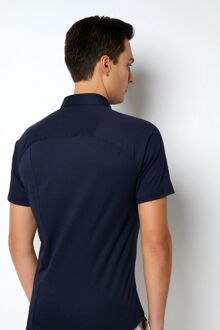 Desoto Short Sleeve Jersey Overhemd Navy Blauw - L,M,S,XL,XXL