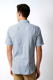 Desoto Short Sleeve Jersey Overhemd Print Blauw Lichtblauw - 3XL,L,M,S,XL,XXL
