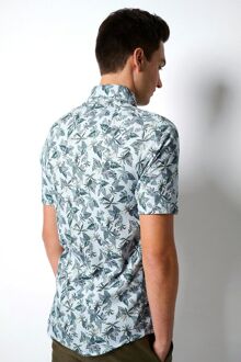 Desoto Short Sleeve Jersey Overhemd Print Lichtblauw
