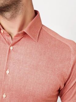 Desoto Short Sleeve Oxford Optics Overhemd Apricot Roze - 3XL,L,M,S,XL