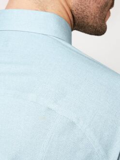 Desoto Short Sleeve Oxford Optics Overhemd Aqua Blauw Lichtblauw - 3XL,L,M,S,XL