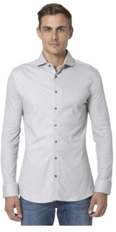 Desoto Witte Houndstooth Luxury Line Overhemd Desoto , White , Heren - Xl,L,M,3Xl