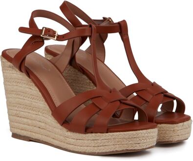 Desri Espadrille Wedge Sandalen - maat Bruin