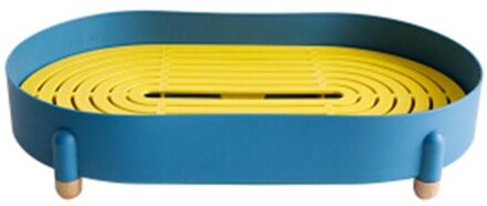 Dessert Opbergvak Verwijderbare Plank Opbergrek Thuis Organisator Keuken Tool Voor Thee Fruit Cookies blauw