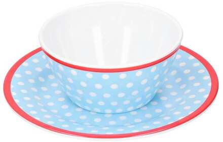 Dessertbord Kom Schotel Set Imitatie Porselein Fruit Salade Dessertbord Servies Steak Salade Snack Platen Blauw