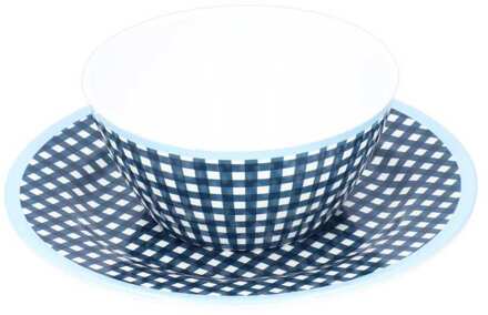 Dessertbord Kom Schotel Set Imitatie Porselein Fruit Salade Dessertbord Servies Steak Salade Snack Platen diep blauw