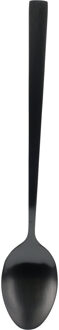 Dessertlepels - 4x - zwart - RVS - 18 cm