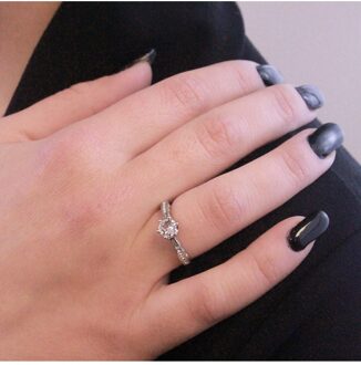 Destiny ring - Oostenrijks kristal van zeer hoge kwaliteit Wit Zilver - N