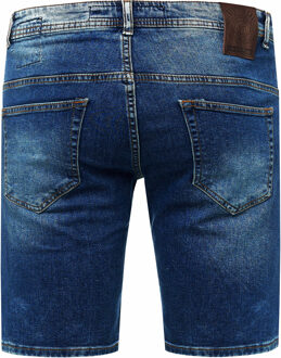 Destroyed Jeans Short Slim Fit "NAVITO" Donkerblauw Gebruikt - L