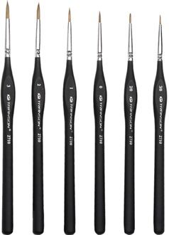 Detail Verf Borstel Met Zwarte Paal Voor Miniatuur Aquarel Acryl Olieverf Tekening Liner Pen Schilderij Borstel R29 nummer 1