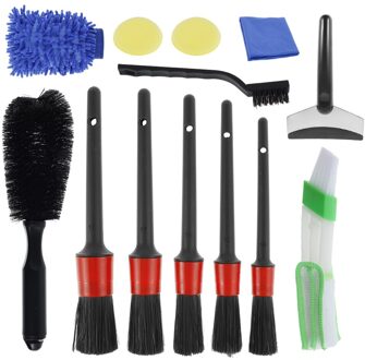 Detaillering Borstel Set Car Cleaning Borstels Power Scrubber Boor Borstel Voor Auto Lederen Ventilatieopeningen Velg Reinigen Vuil Stof Clean gereedschap 13stk
