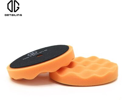 Detaillering Duitsland Oranje Zelfklevende Foam Auto Polijsten Pad Golf Spons Pad Voor Polijstmachine Machine Gebruik