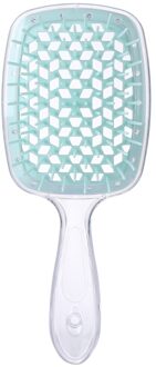 Detangling Borstel Hoofdhuid Massage Haar Kam Detangling Borstel Voor Krullend Haar Borstel Ontklitter Haarborstel Vrouwen Mannen Salon Styling transparant blauw